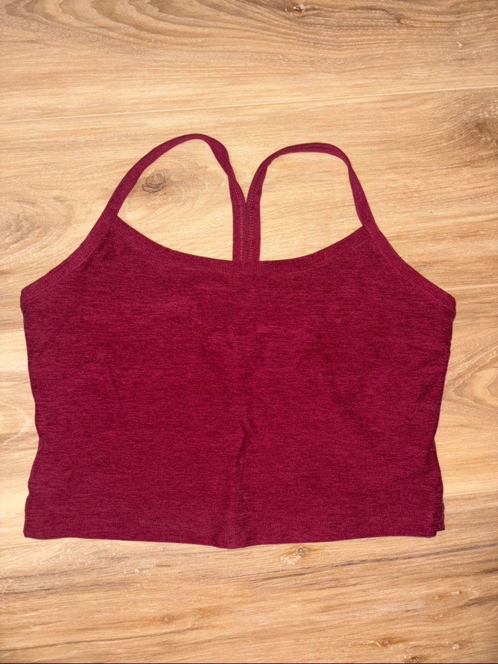 Beyond Yoga Maroon Ribbed Cropped Tank